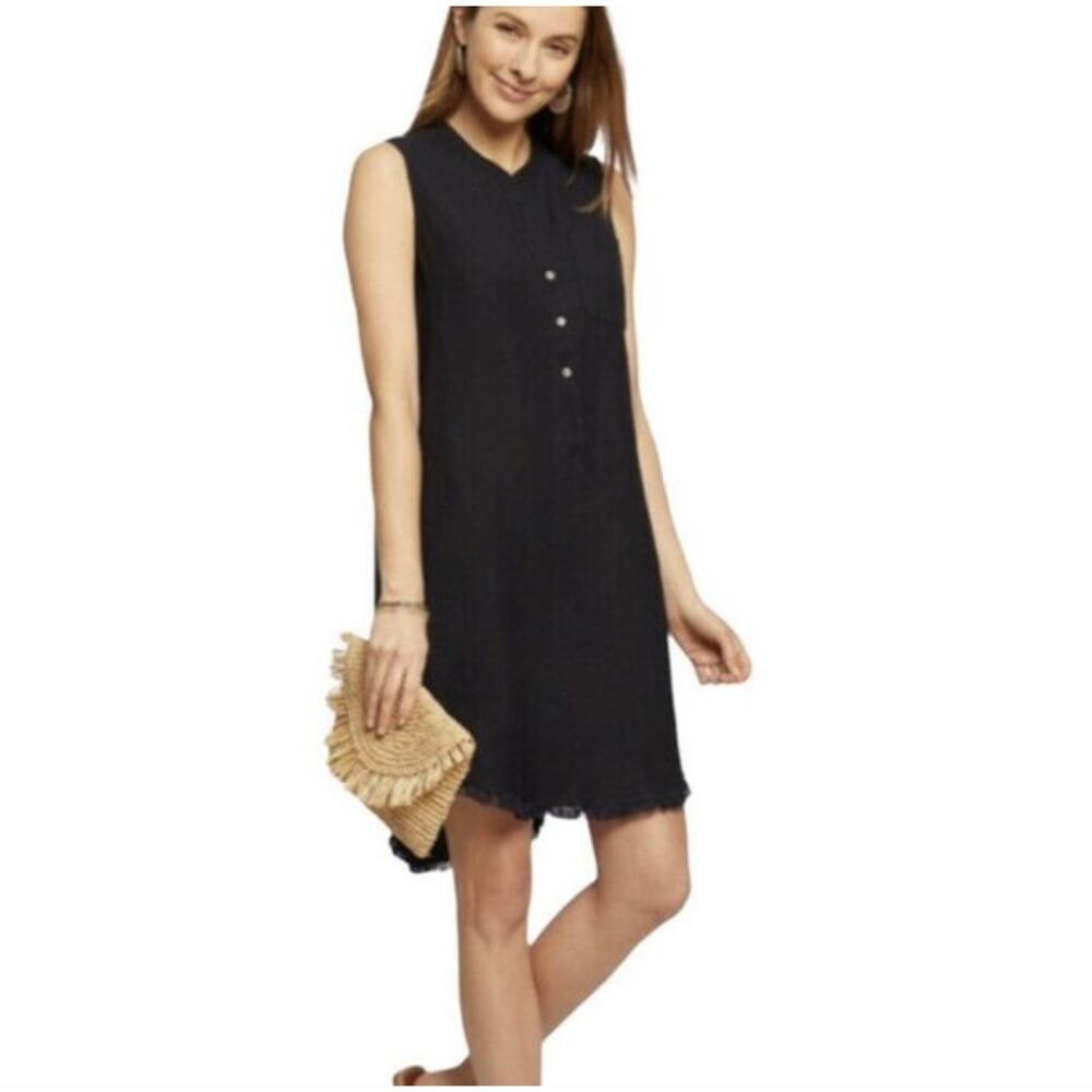 NIC+ZOE Midnight Vineyard Sleeveless Dress XS Navy Blue Minimalist Preppy